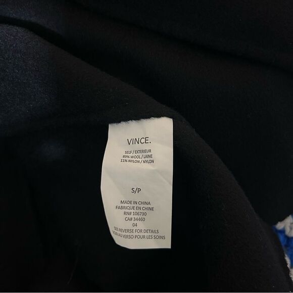 Vince Wool Blend Wrap Coat Black Double Face Drape Neck Belted Minimalist - Picture 8 of 10
